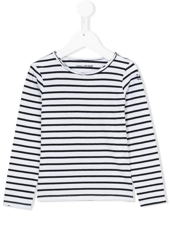 Zadig & Voltaire Kids - Striped T-shirt - Kids - Cotton - 5 Yrs, White
