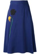 Paul Smith - Floral Print Skirt - Women - Silk/cupro - 44, Blue, Silk/cupro