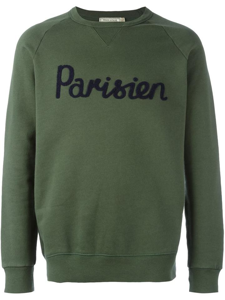 Maison Kitsuné Raglan Sleeve Sweatshirt, Men's, Size: Medium, Green, Cotton