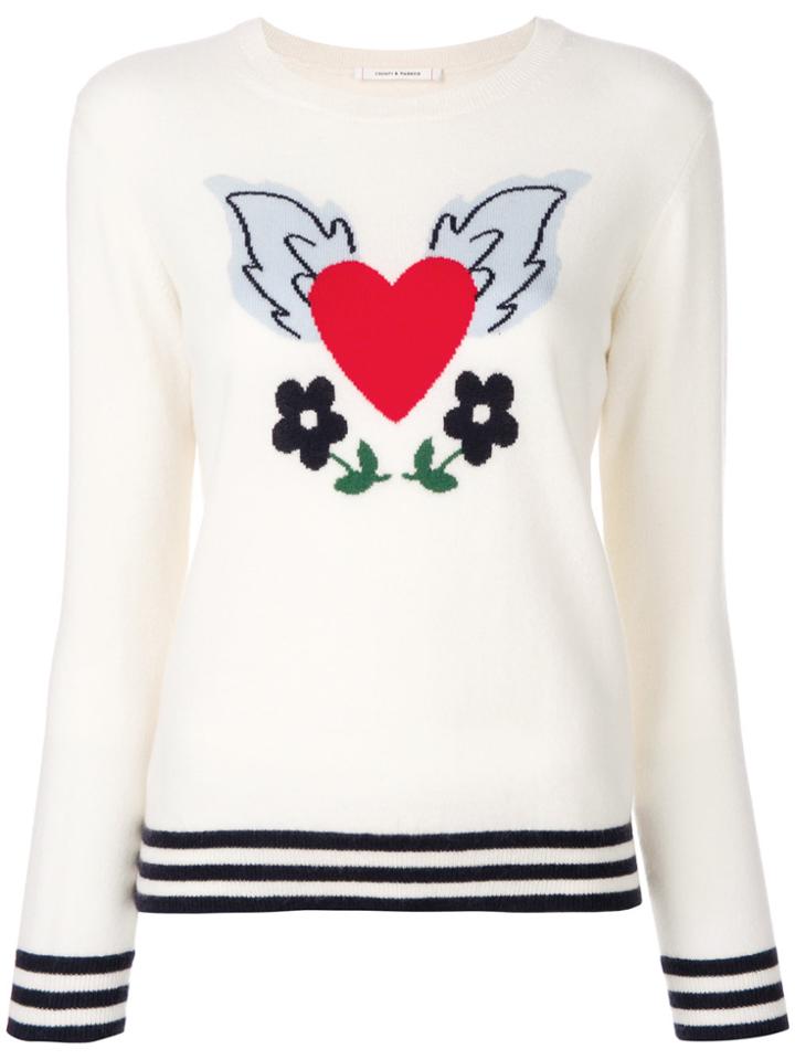 Chinti & Parker Juliet Heart Jumper - Nude & Neutrals