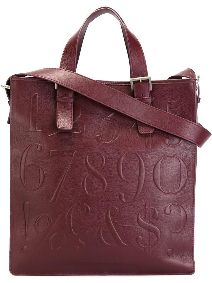 Assouline Didot Bookbag Tote, Adult Unisex, Pink/purple, Calf Leather/cotton