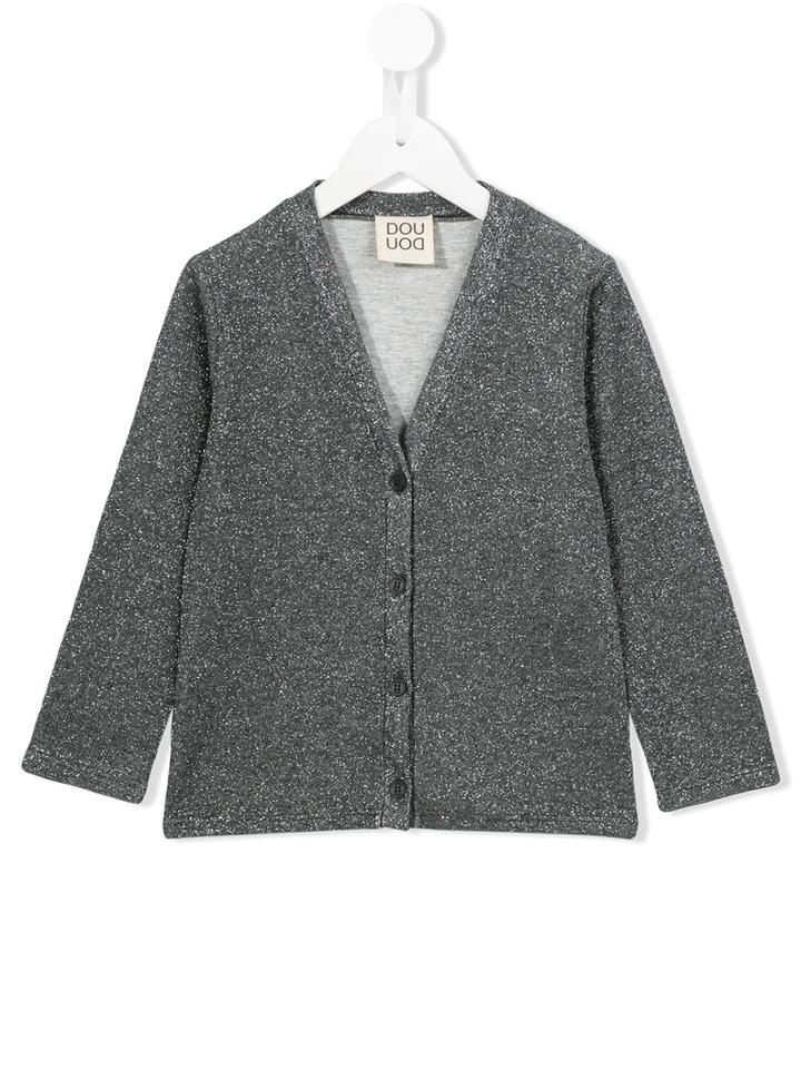 Douuod Kids Metallic Cardigan, Girl's, Size: 10 Yrs, Grey