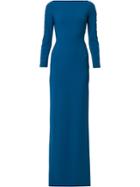 Jenny Packham Embellished Sleeve Gown - Blue