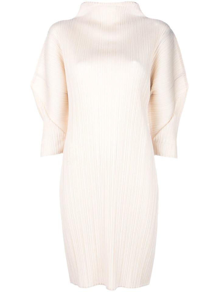 Pleats Please By Issey Miyake Pleated Mini Dress - White