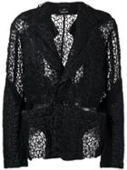 Comme Des Garçons Floral Lace Jacket - Black