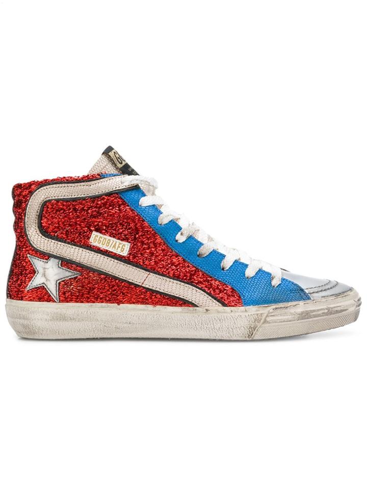 Golden Goose Deluxe Brand Metallic Hi-top Trainers - Red