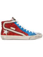 Golden Goose Deluxe Brand Metallic Hi-top Trainers - Red