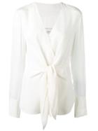 3.1 Phillip Lim - Tie Front Long-sleeve Top - Women - Silk - 2, White, Silk