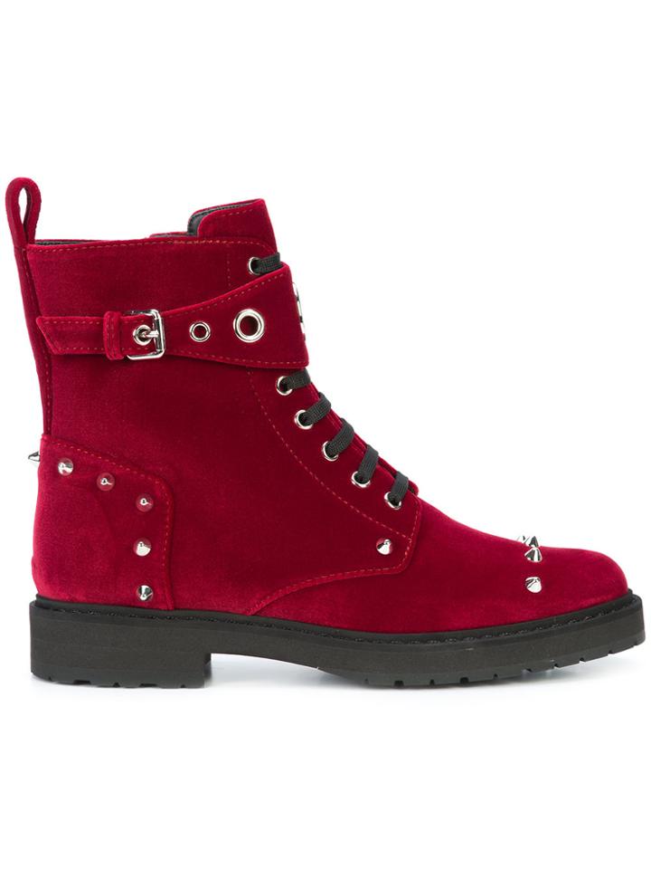 Fendi Biker Boots - Red
