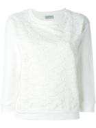 Moncler Patterned Sweatshirt, Women's, Size: Xs, White, Cotton/spandex/elastane
