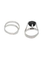 Wouters & Hendrix My Favourites Onyx Stone Ring - Silver
