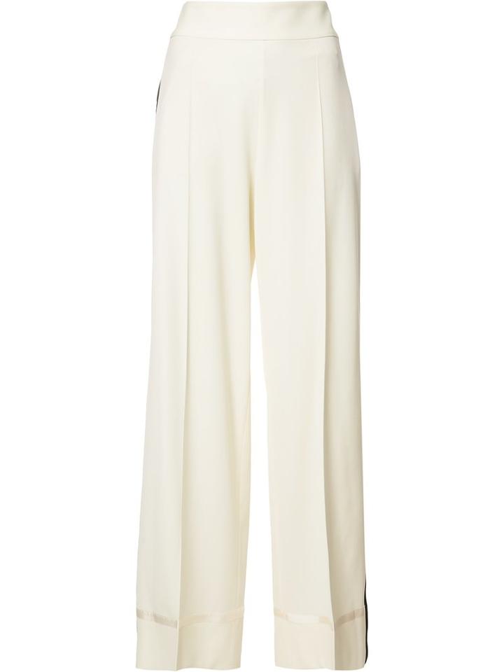 Maison Margiela Side Stripe Trousers, Women's, Size: 40, Nude/neutrals, Wool/spandex/elastane