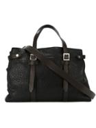 Santoni Logo Plaque Holdall Bag, Black, Leather