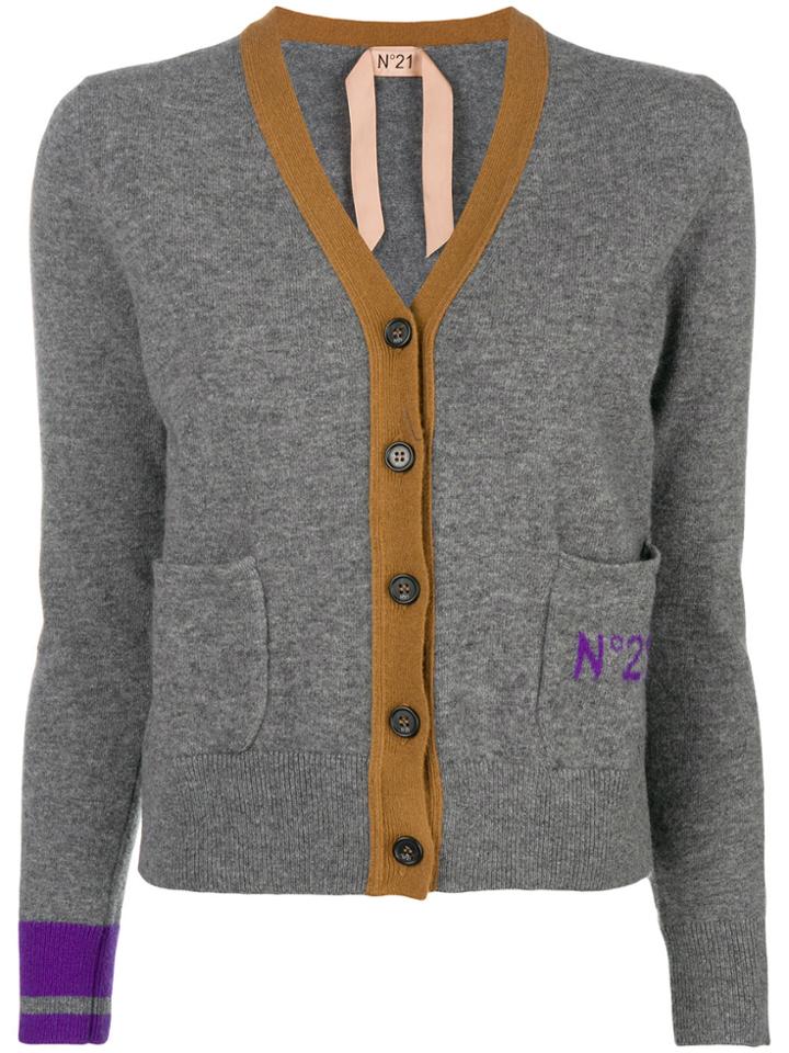 No21 V-neck Cardigan - Grey