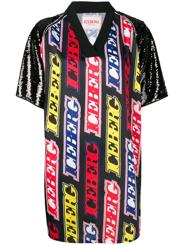 Iceberg Logo Shirt Dress - Black