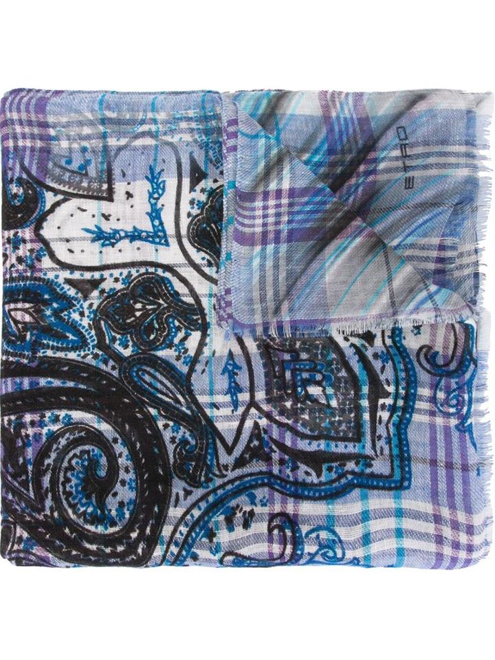Etro Arabesque Plaid Scarf