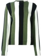 Msgm Striped Jumper, Women's, Size: Large, Green, Polyamide/mohair/virgin Wool/polyacrylic