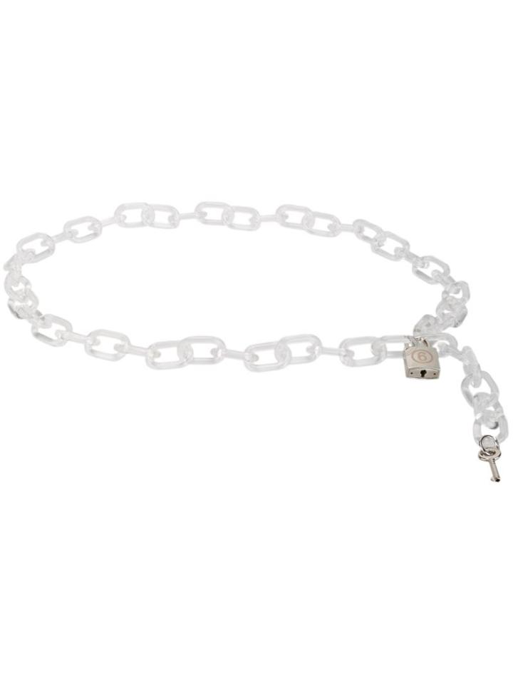 Mm6 Maison Margiela Transparent Chain Belt, Women's, White, Aluminium/zinc/plastic/copper