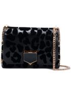 Jimmy Choo Lockett Petite Leopard Shoulder Bag - Black