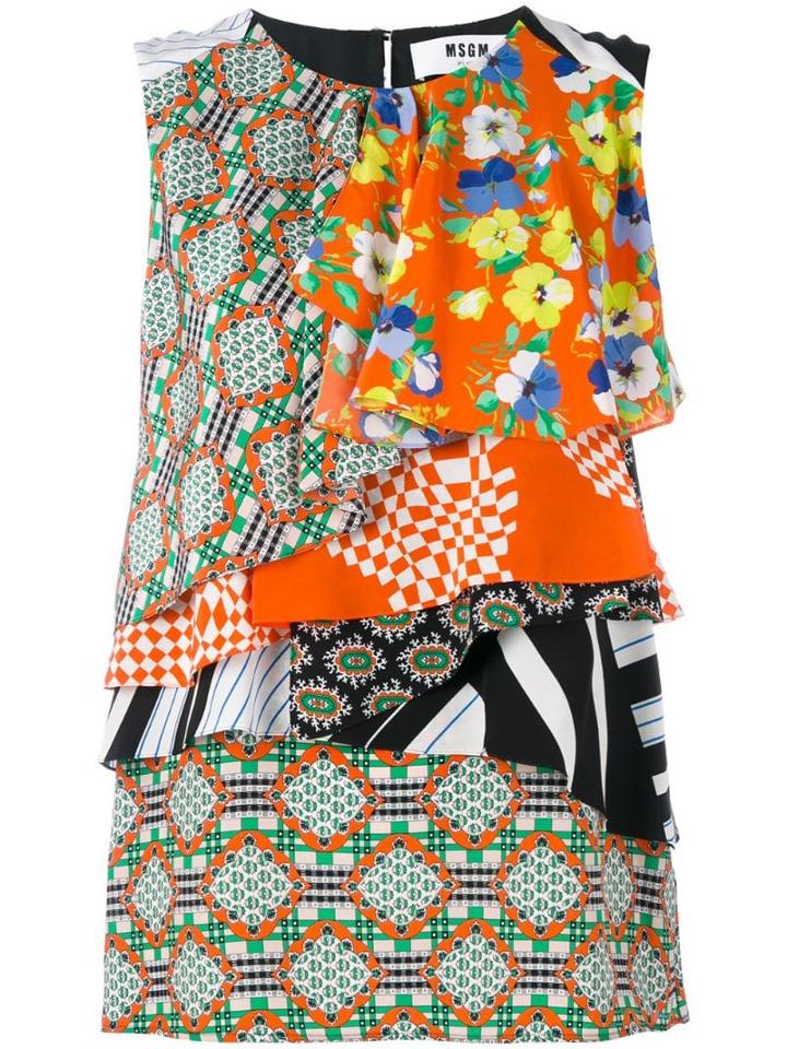 Msgm Multi-print Layered Blouse - Yellow
