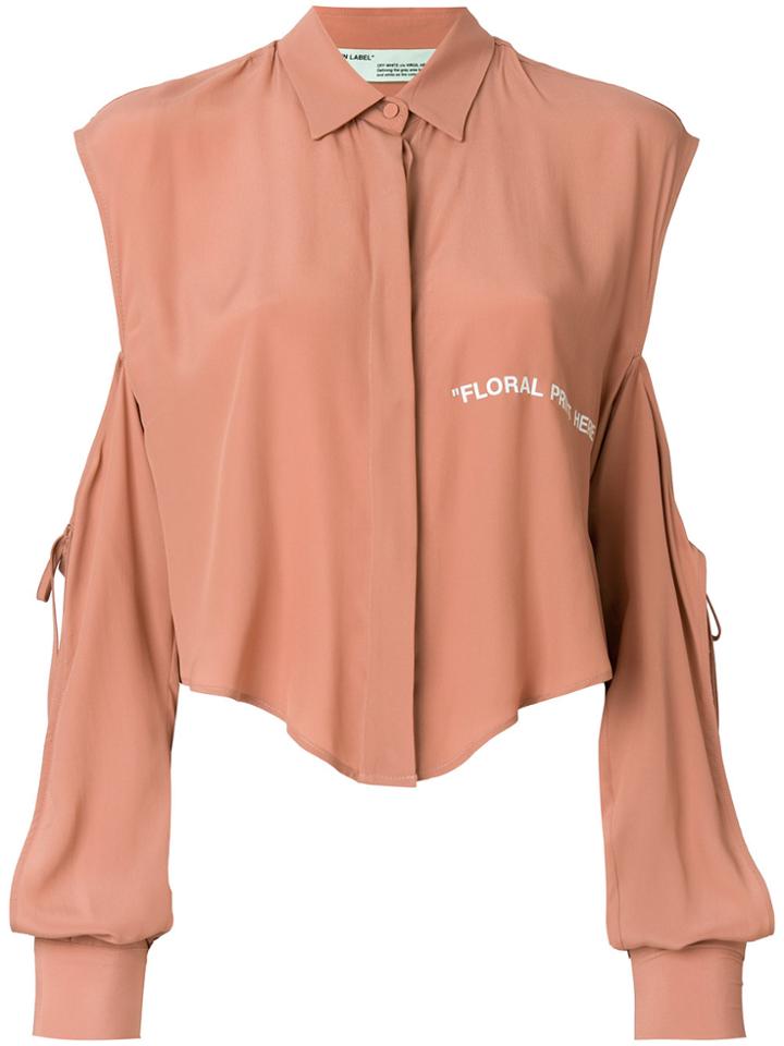 Off-white Cropped Shirt - Brown