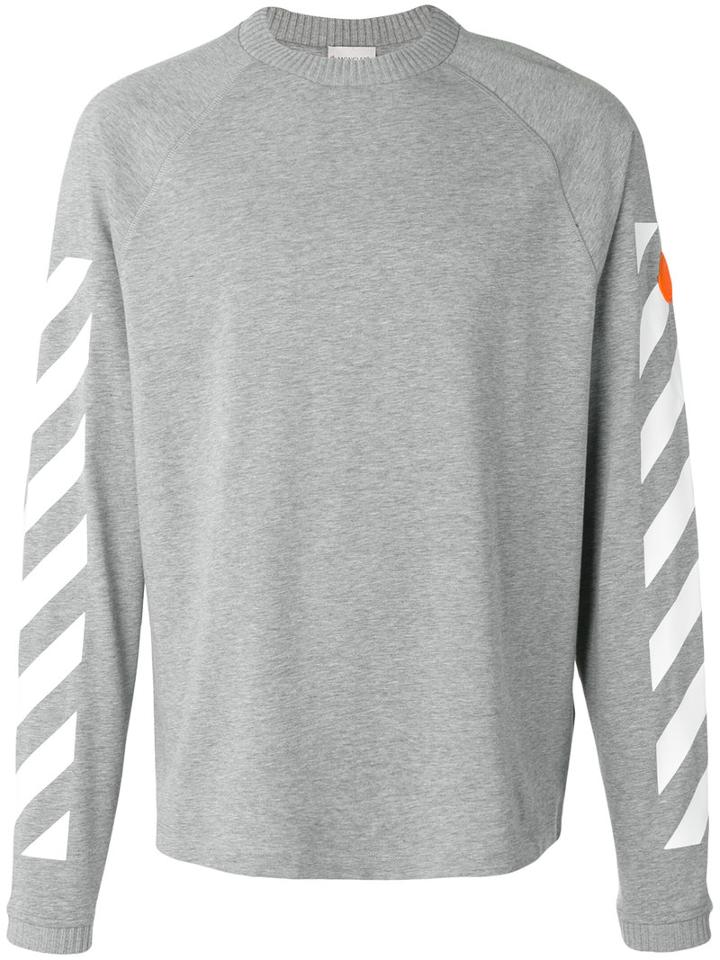Moncler X Off-white Sleeve Panel Sweatshirt, Men's, Size: Medium, Grey, Cotton