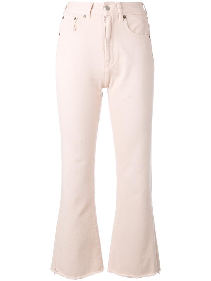 Mm6 Maison Margiela Flared Cropped Pants - Pink & Purple