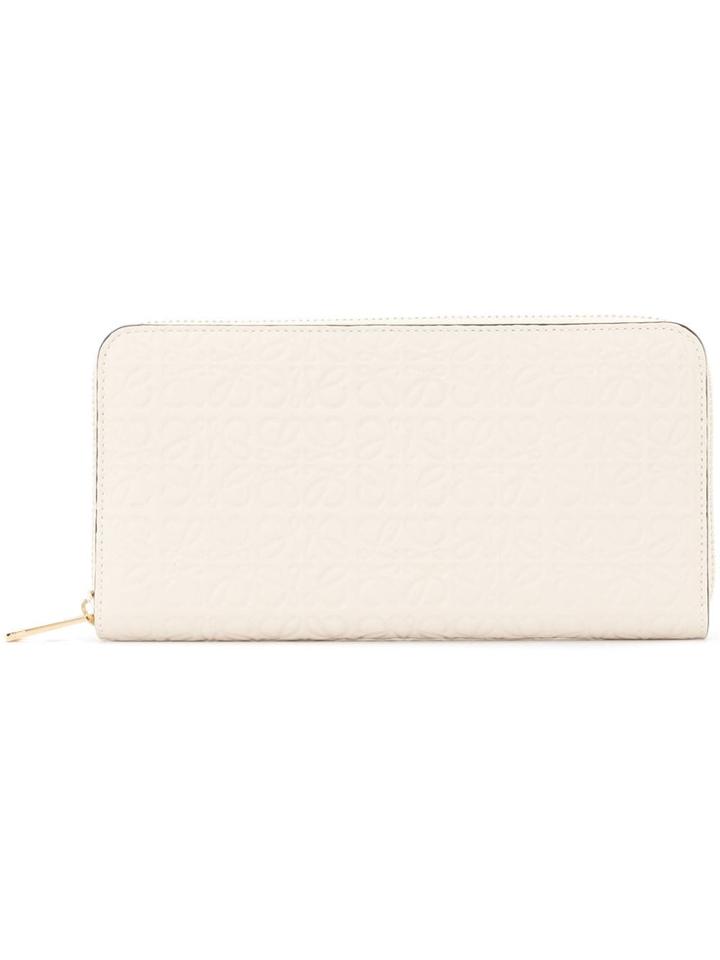 Loewe Logo Embossed Wallet - White