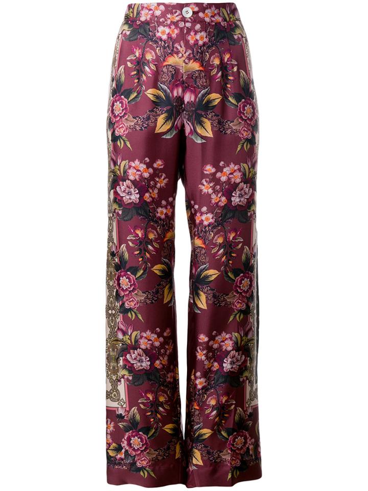F.r.s For Restless Sleepers Floral Printed Palazzo Trousers - Pink &