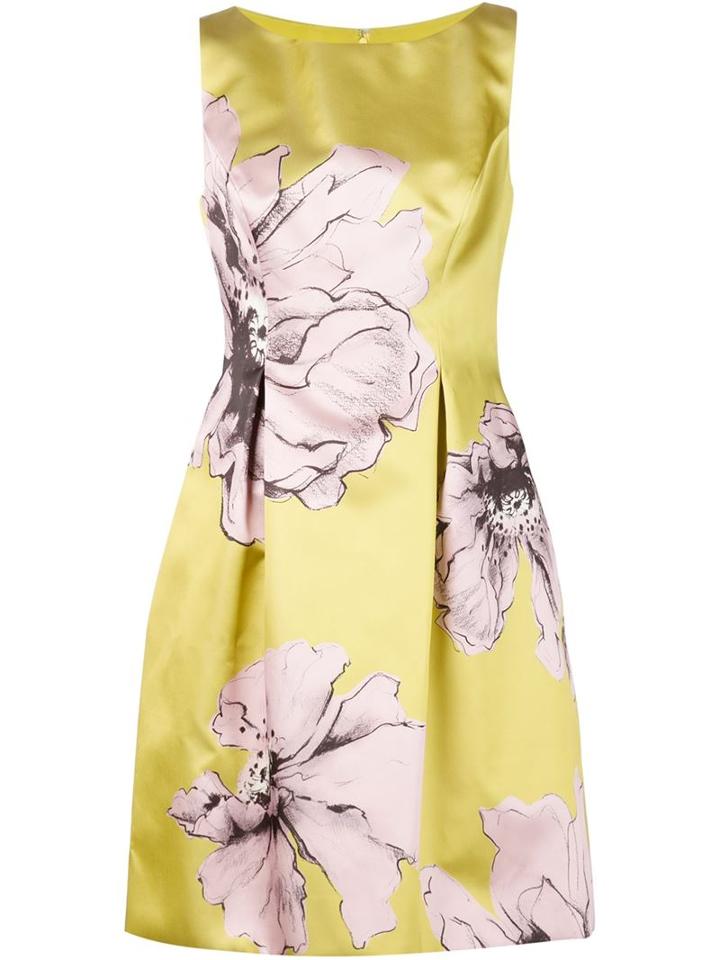 Lela Rose Floral Print Flared Dress