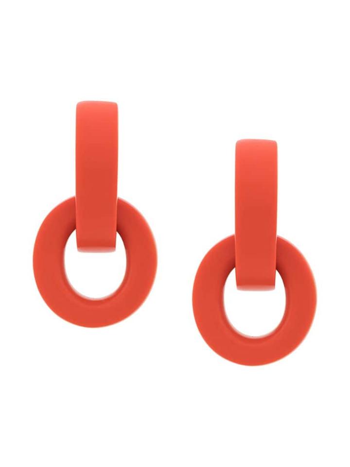 Monies Geometric Drop Earrings - Red