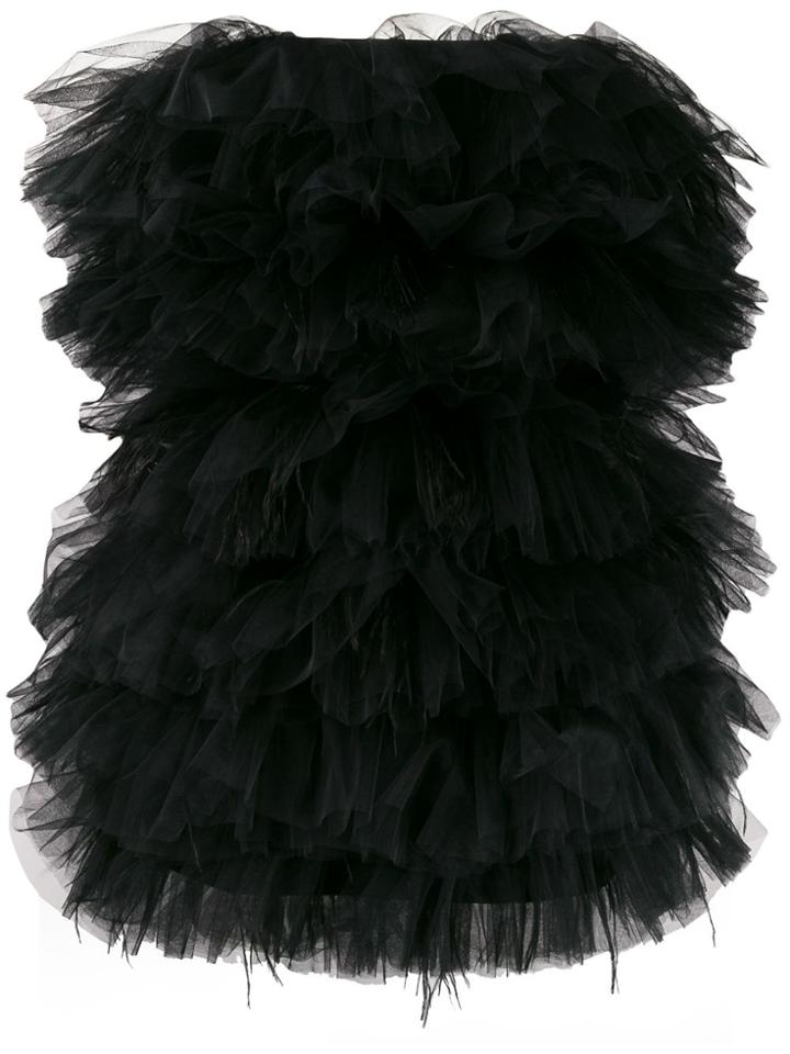 Loulou Ruffled Tulle Mini Dress - Black