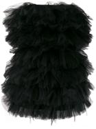 Loulou Ruffled Tulle Mini Dress - Black