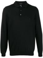 Boss Hugo Boss Long Sleeve Knit Polo Top - Black