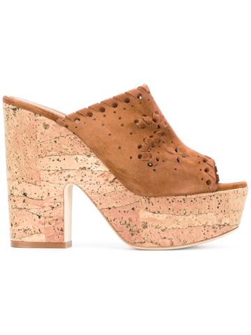 Le Silla Slip On Wedges - Brown