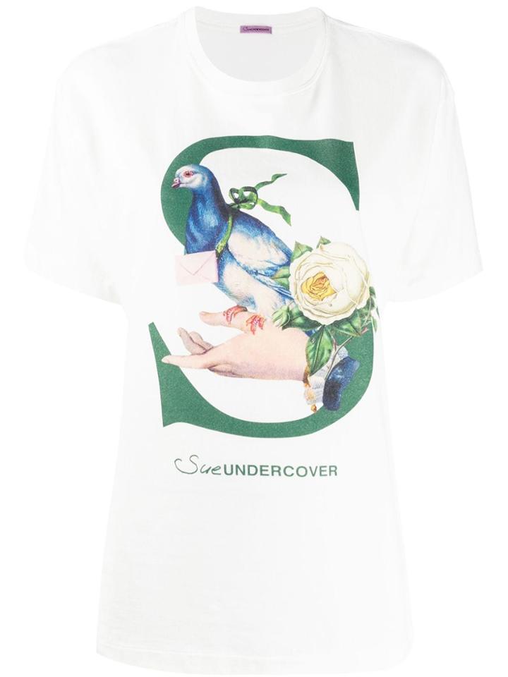 Undercover Bird Motif T-shirt - White