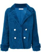 Inès & Maréchal Double-breasted Shearling Coat - Blue