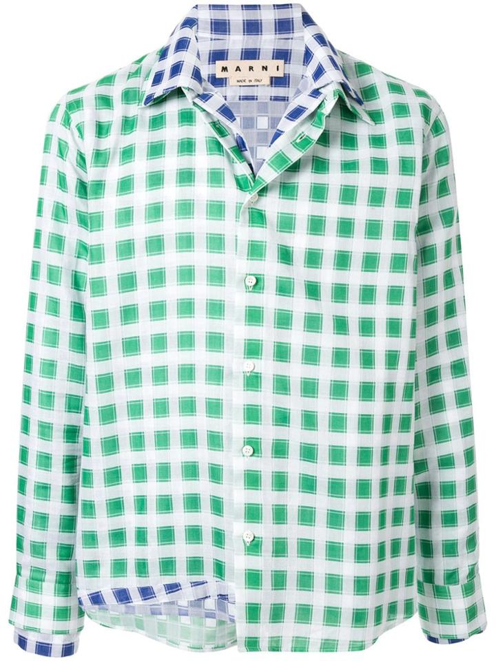 Marni Double Layered Checked Shirt - White