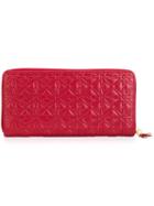 Comme Des Garçons Wallet Flower Embossed Wallet - Red