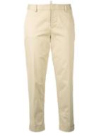 Dsquared2 - Cropped Trousers - Women - Cotton/spandex/elastane - 40, Women's, Nude/neutrals, Cotton/spandex/elastane