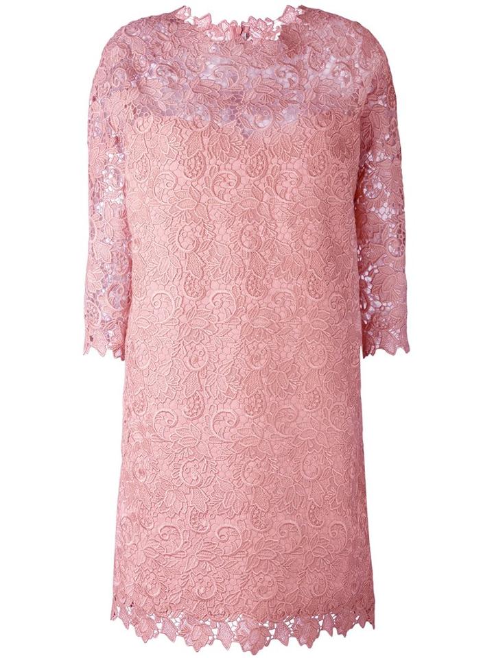Ermanno Scervino Lace Overlay Dress, Women's, Size: 42, Pink/purple, Cotton/acrylic/polyamide/polyester