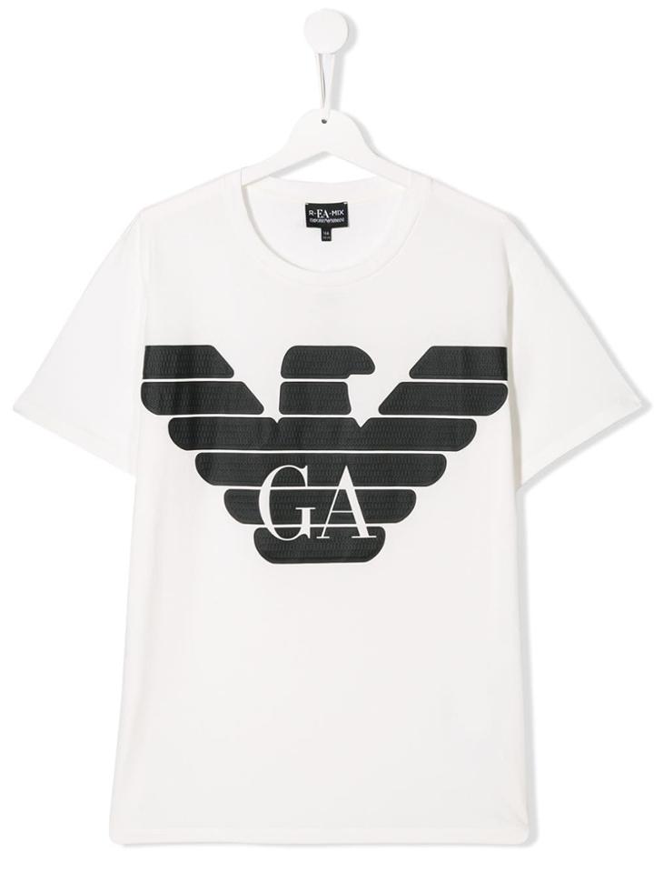 Emporio Armani Kids Eagle Logo Logo T-shirt - White