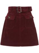 Alexa Chung A-line Corduroy Skirt - Red
