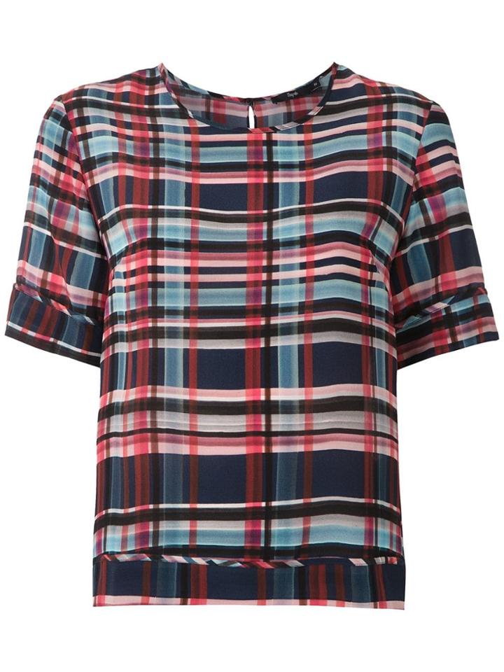 Magrella Silk Plaid Top - Multicolour