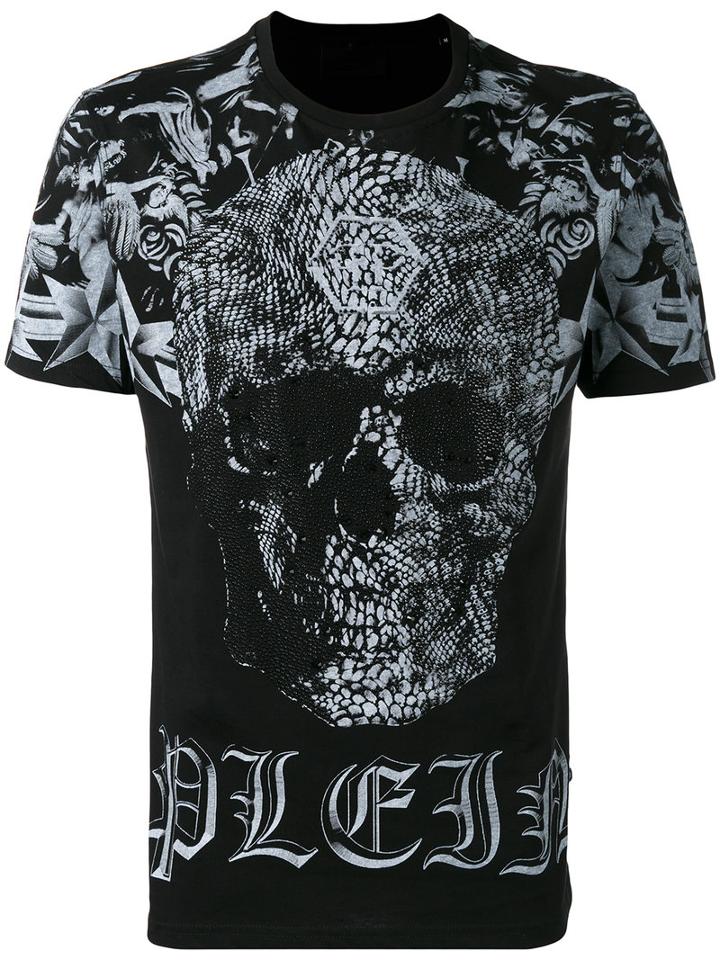 Philipp Plein Skull Print T-shirt, Men's, Size: Medium, Black, Cotton