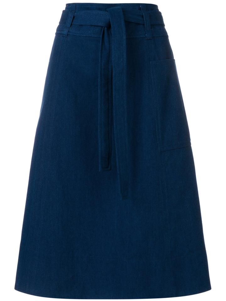 A.p.c. Belted Midi Skirt - Blue