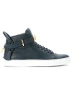 Buscemi 100mm Hi-top Sneakers, Men's, Size: 43, Blue, Leather/rubber