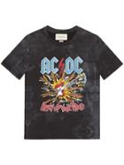 Gucci Ac/dc Print Tie-dye T-shirt - Black