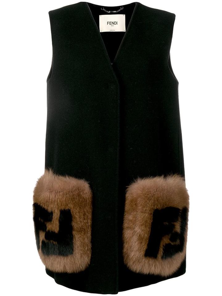 Fendi Fur-trimmed Gilet - Black
