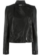 Ann Demeulemeester Embossed Leather Jacket, Women's, Size: 40, Black, Rayon/leather/cotton